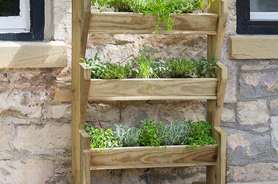 Vertical Wooden Herb Planter