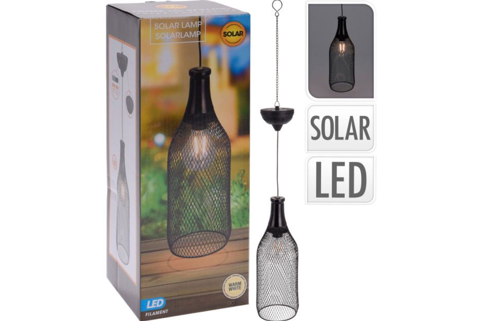 Solar Powered Metal Bottle Hanging Light